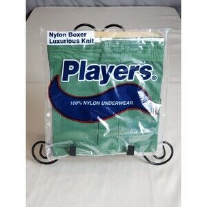 Vintage Players Mens Green 100% Nylon Boxers Luxurious Knit 2X Underwear New W/T